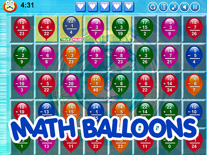 Math Balloons Addition Subtraction
