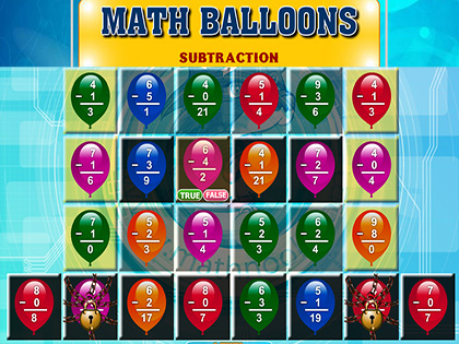 Math Balloons Subtraction